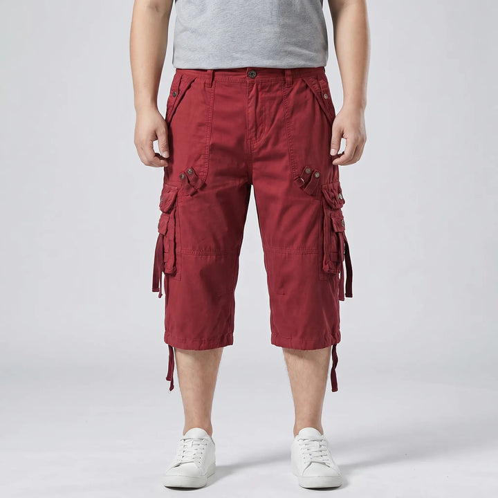 Below-Knee Loose Cargo Capri Pants - Troy