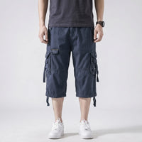 Below-Knee Loose Cargo Capri Pants - Troy