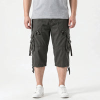 Below-Knee Loose Cargo Capri Pants - Troy