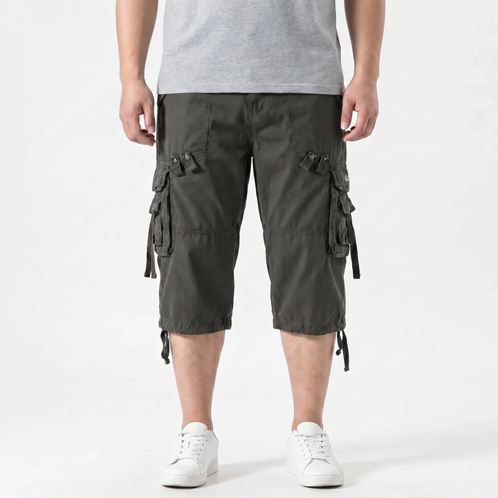 Below-Knee Loose Cargo Capri Pants - Troy