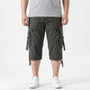 Below-Knee Loose Cargo Capri Pants - Troy