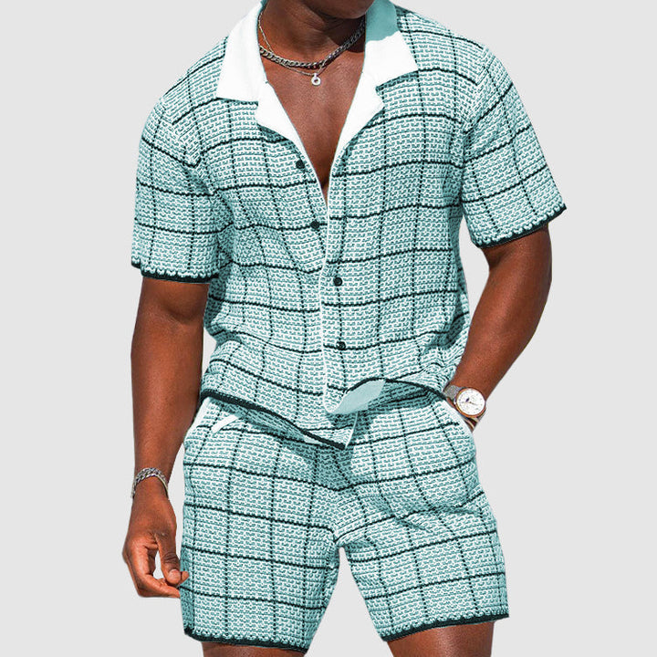 Zweiteiliger Herren-Sommer-Set mit Karomuster – Jules