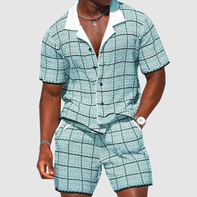 Zweiteiliger Herren-Sommer-Set mit Karomuster – Jules