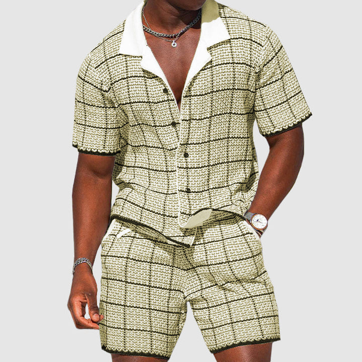 Zweiteiliger Herren-Sommer-Set mit Karomuster – Jules