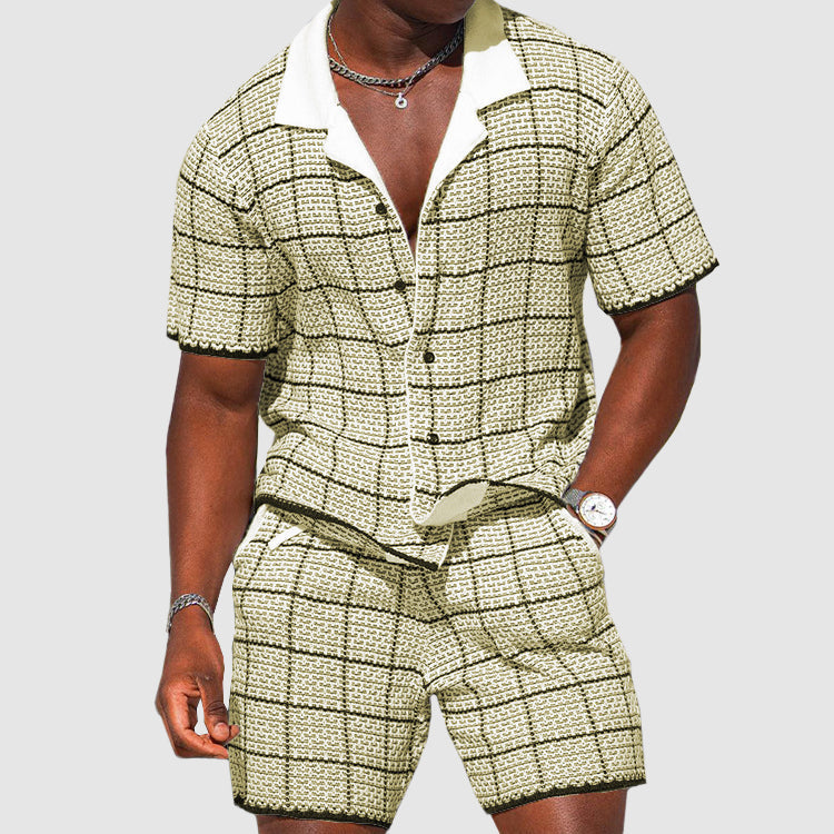 Zweiteiliger Herren-Sommer-Set mit Karomuster – Jules