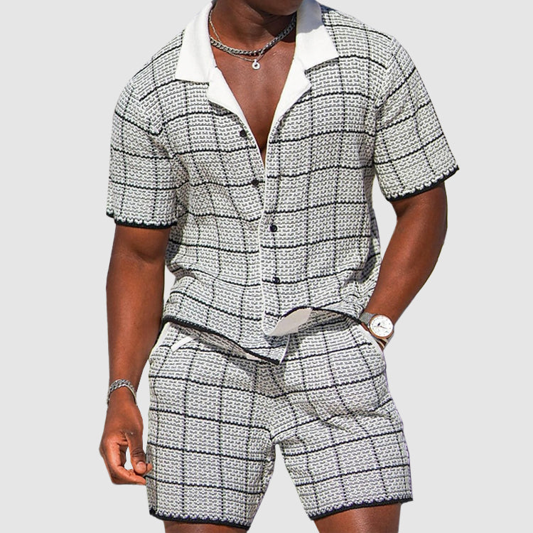 Zweiteiliger Herren-Sommer-Set mit Karomuster – Jules