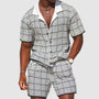 Zweiteiliger Herren-Sommer-Set mit Karomuster – Jules