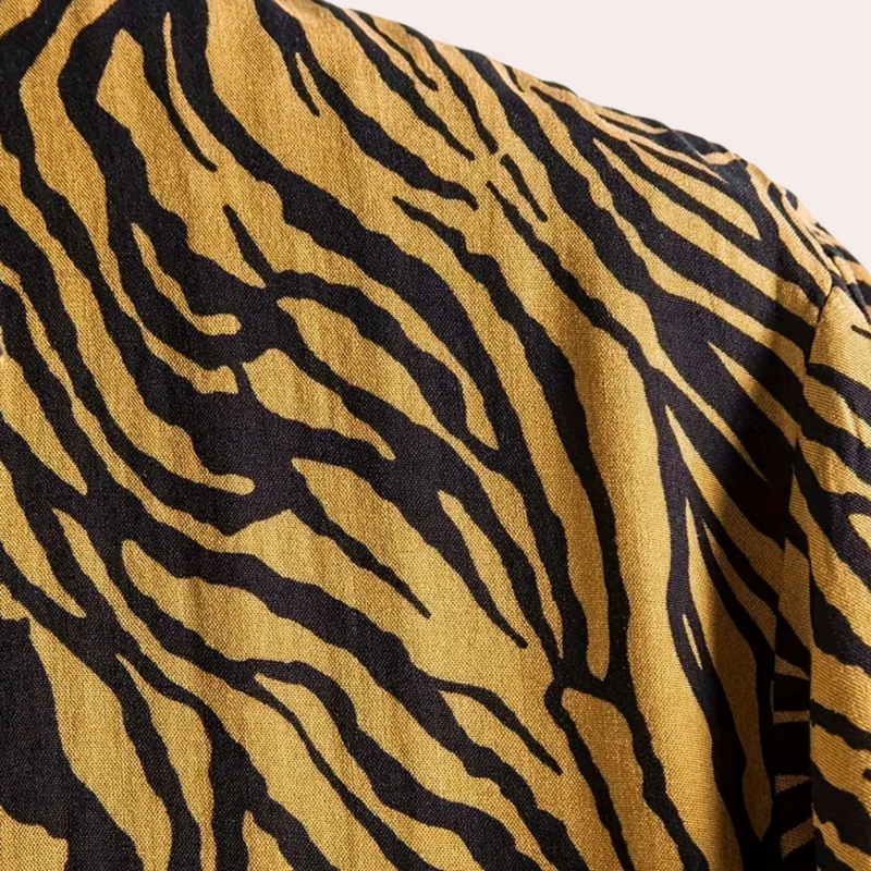 Trendiges Tigerprint-Hemd mit Knopfleiste - Oscar