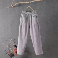 Linen Pants with Elastic Waist - Livia
