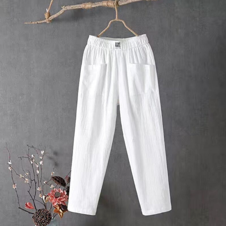 Linen Pants with Elastic Waist - Livia