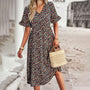 Midikleid mit Blumenmuster - Lila