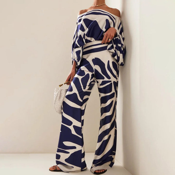 Zweiteiliges Damen-Set mit Print & lockerem Schnitt – Valeria