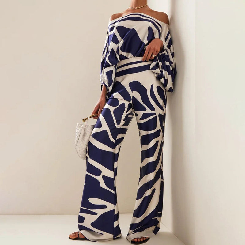 Zweiteiliges Damen-Set mit Print & lockerem Schnitt – Valeria