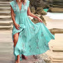 Boho Sommer-Maxikleid mit V-Ausschnitt und Luftiger Passform - Talia