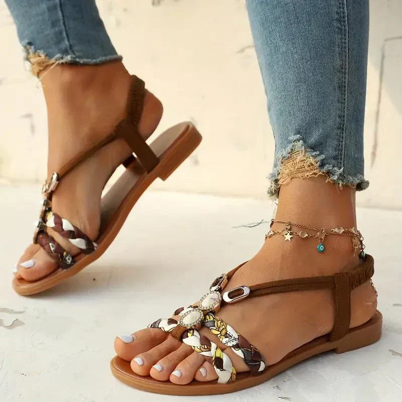 Boho Kralen Slip-On Zomersandalen – Amira