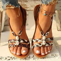 Boho Kralen Slip-On Zomersandalen – Amira