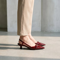 Bordeaux Slingbacks Met Spitse Neus - Victoria