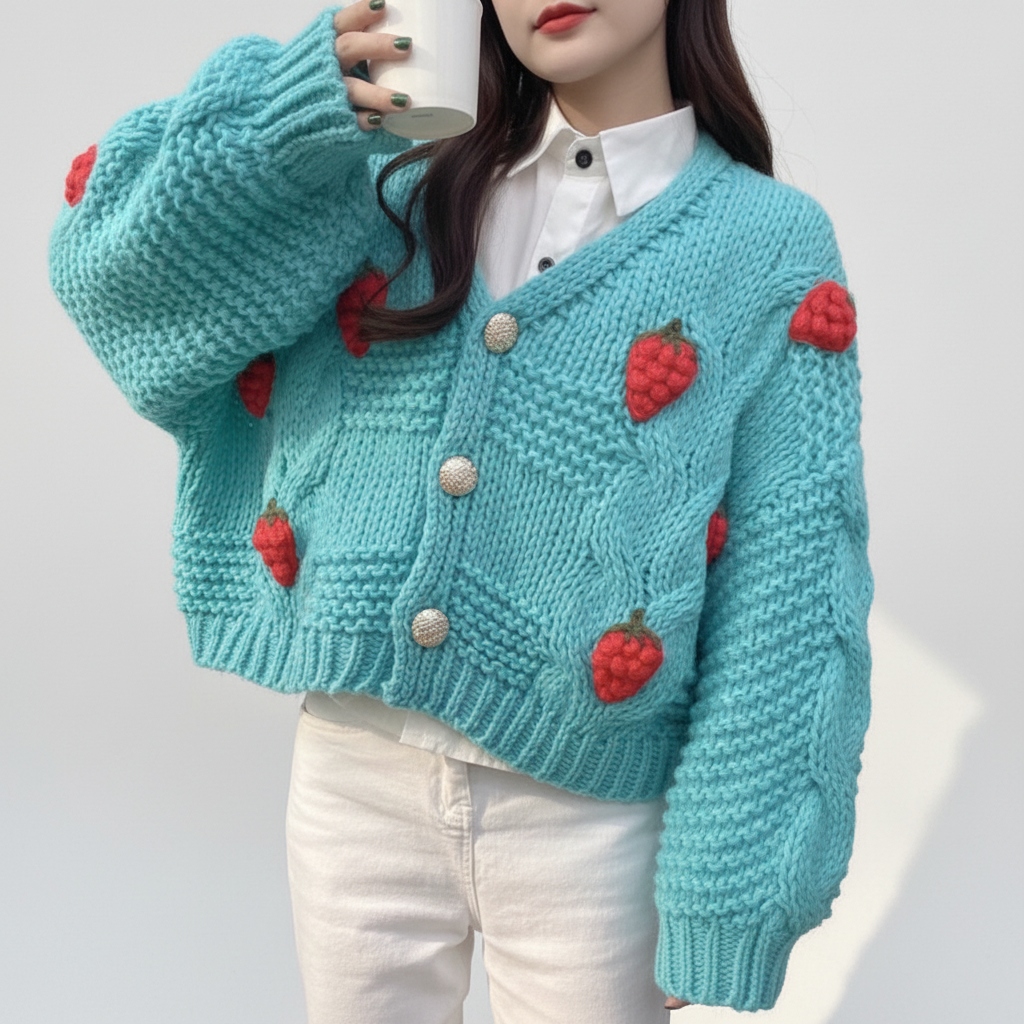 Bunt Gestricktes Kurzjackett - Nina