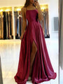 Fließend fallendes Maxikleid mit Seitenschlitz – Selina