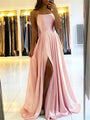 Fließend fallendes Maxikleid mit Seitenschlitz – Selina