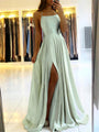 Fließend fallendes Maxikleid mit Seitenschlitz – Selina