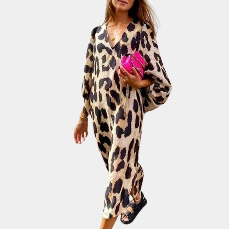 Loose-fit Panterprint Jurk - Selena