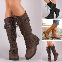 Retro-Schnürstiefel mit Schnalle - Elora