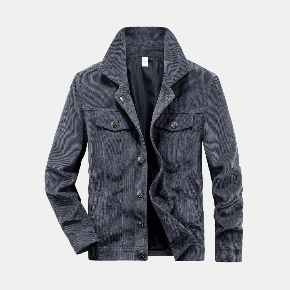 Bequeme graue Cordjacke - Rover