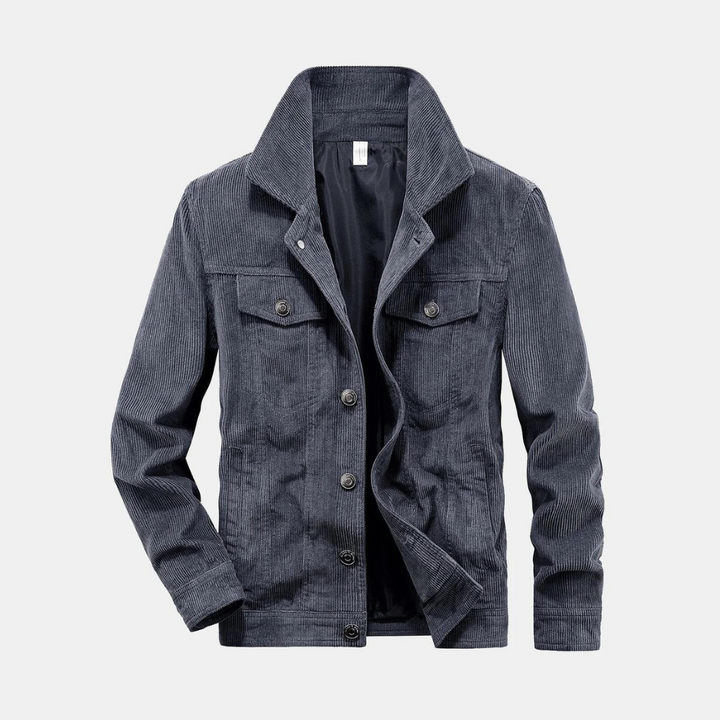 Bequeme graue Cordjacke - Rover