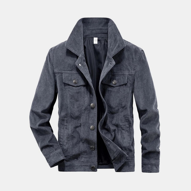 Bequeme graue Cordjacke - Rover
