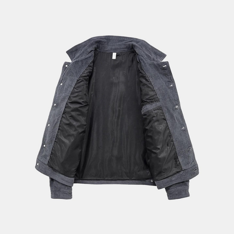 Bequeme graue Cordjacke - Rover