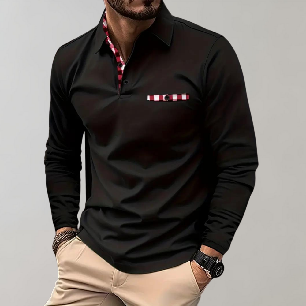 Herren-Poloshirt mit langen Ärmeln - Oliver