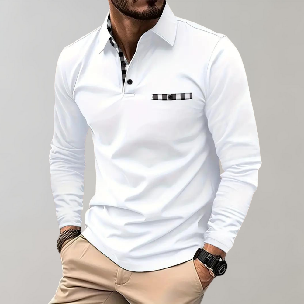 Herren-Poloshirt mit langen Ärmeln - Oliver