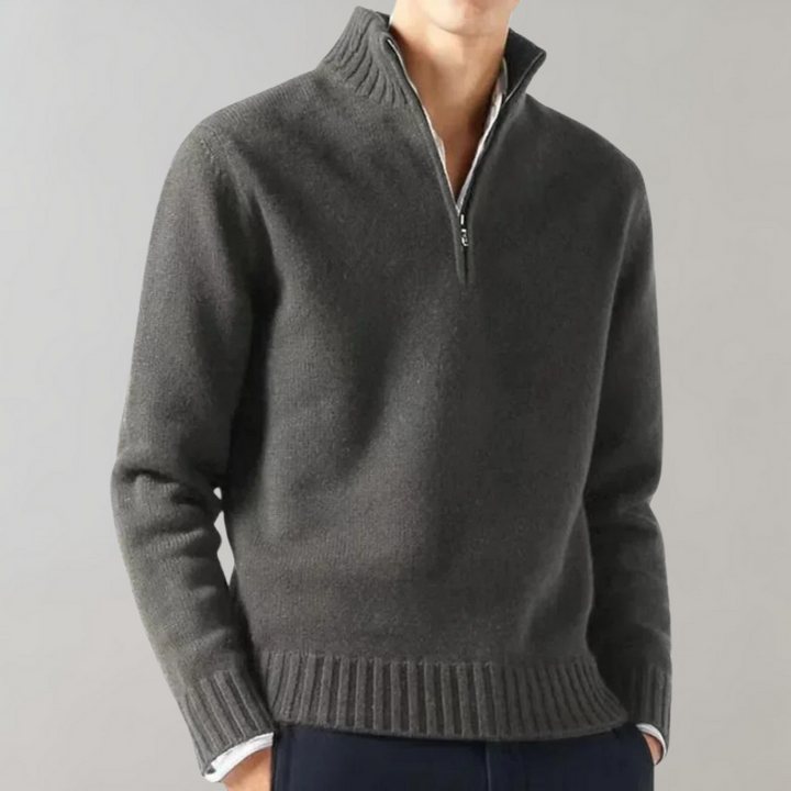Stilvoller Herrenpullover mit Halb-Reißverschluss - Ethan