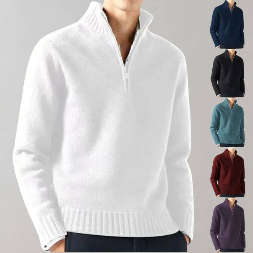 Stilvoller Herrenpullover mit Halb-Reißverschluss - Ethan