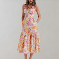 Geblümtes ausgestelltes Midikleid – Mireille