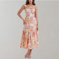 Geblümtes ausgestelltes Midikleid – Mireille