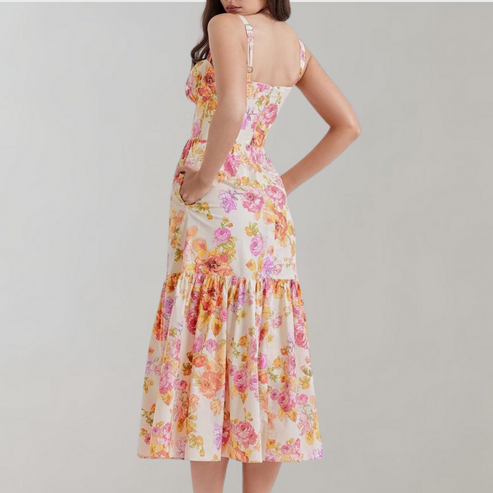 Geblümtes ausgestelltes Midikleid – Mireille
