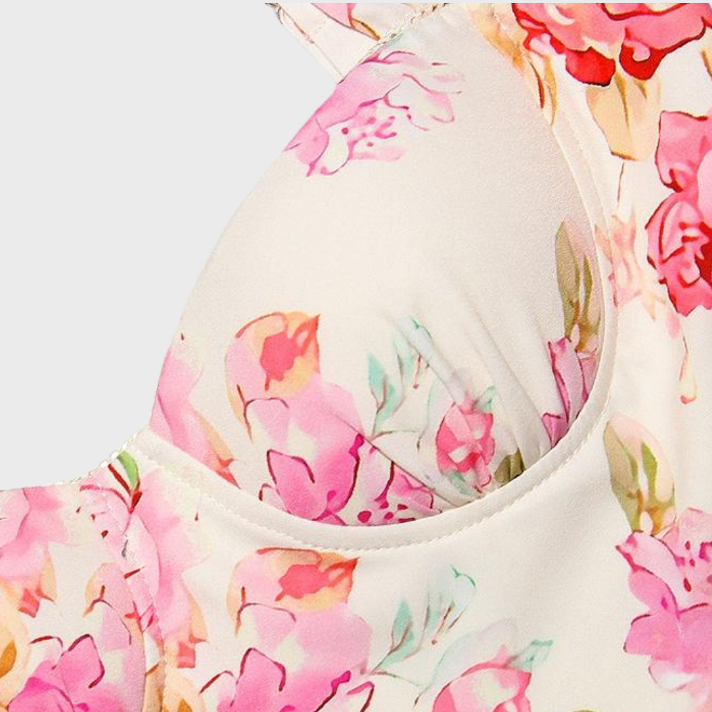 Geblümtes ausgestelltes Midikleid – Mireille