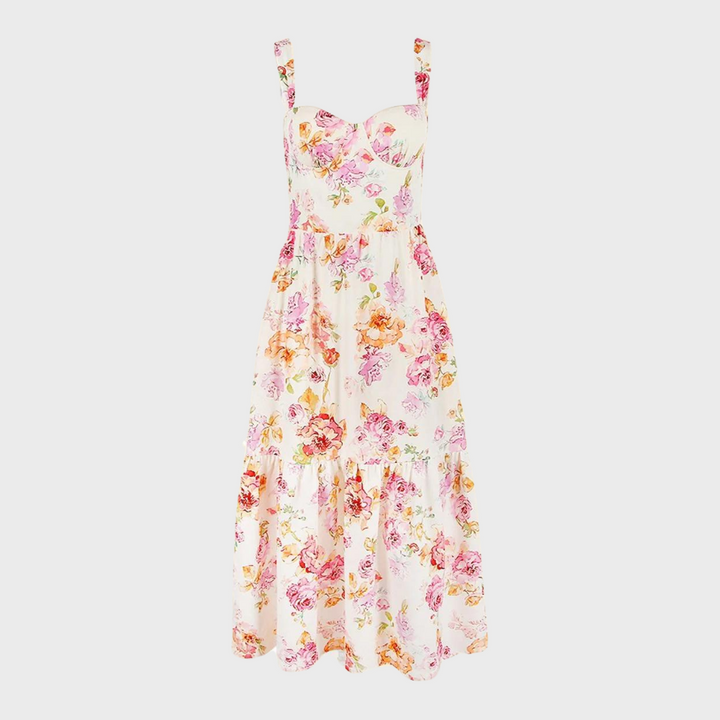 Geblümtes ausgestelltes Midikleid – Mireille