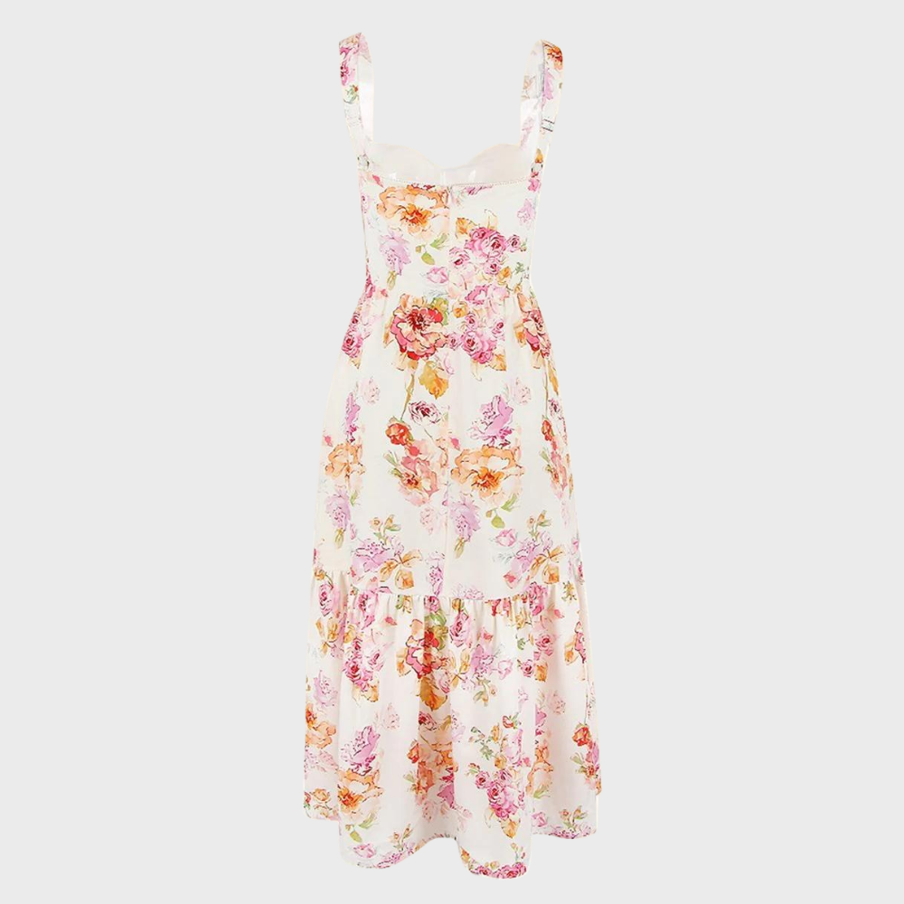 Geblümtes ausgestelltes Midikleid – Mireille