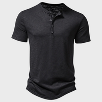 Casual Men's T-Shirt with Henley Collar - Cody
