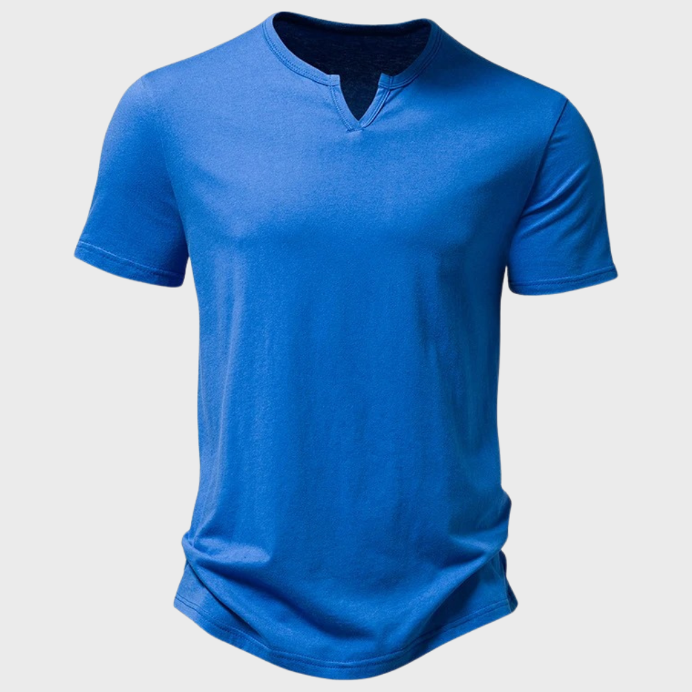 Casual Men's T-Shirt with Henley Collar - Cody