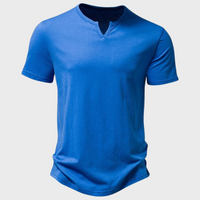 Casual Men's T-Shirt with Henley Collar - Cody