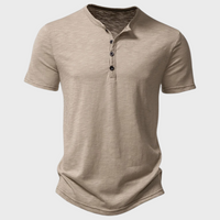 Casual Men's T-Shirt with Henley Collar - Cody