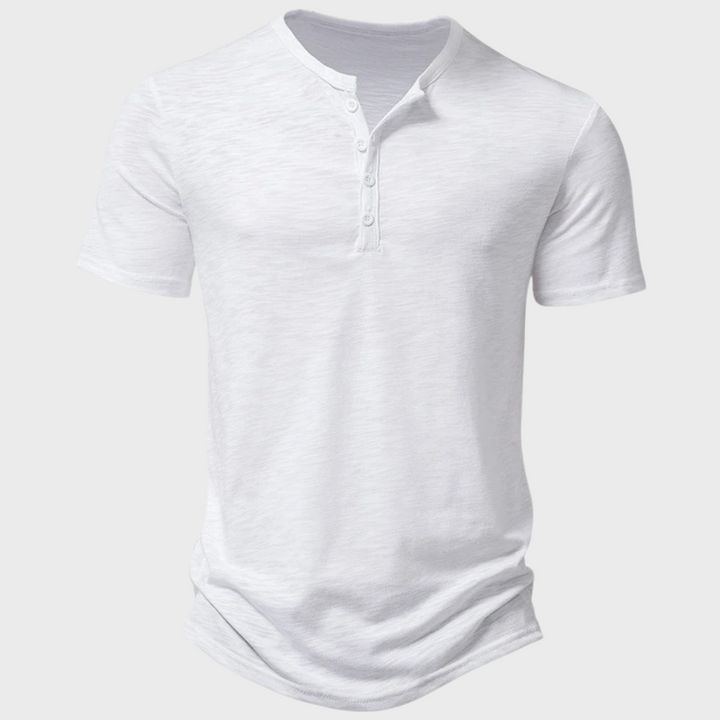 Casual Men's T-Shirt with Henley Collar - Cody