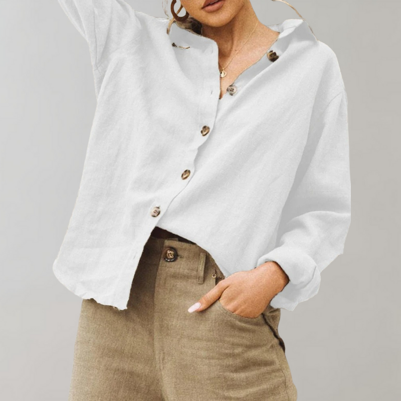 Casual Damesblouse met Knoopsluiting – Noëlle