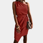Trendiges One-Shoulder Kleid mit Taillengürtel - Adriana