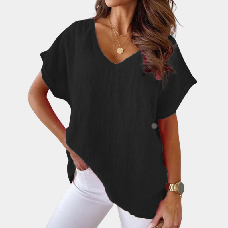 Casual Dames T-Shirt Met V-Hals – Yuna