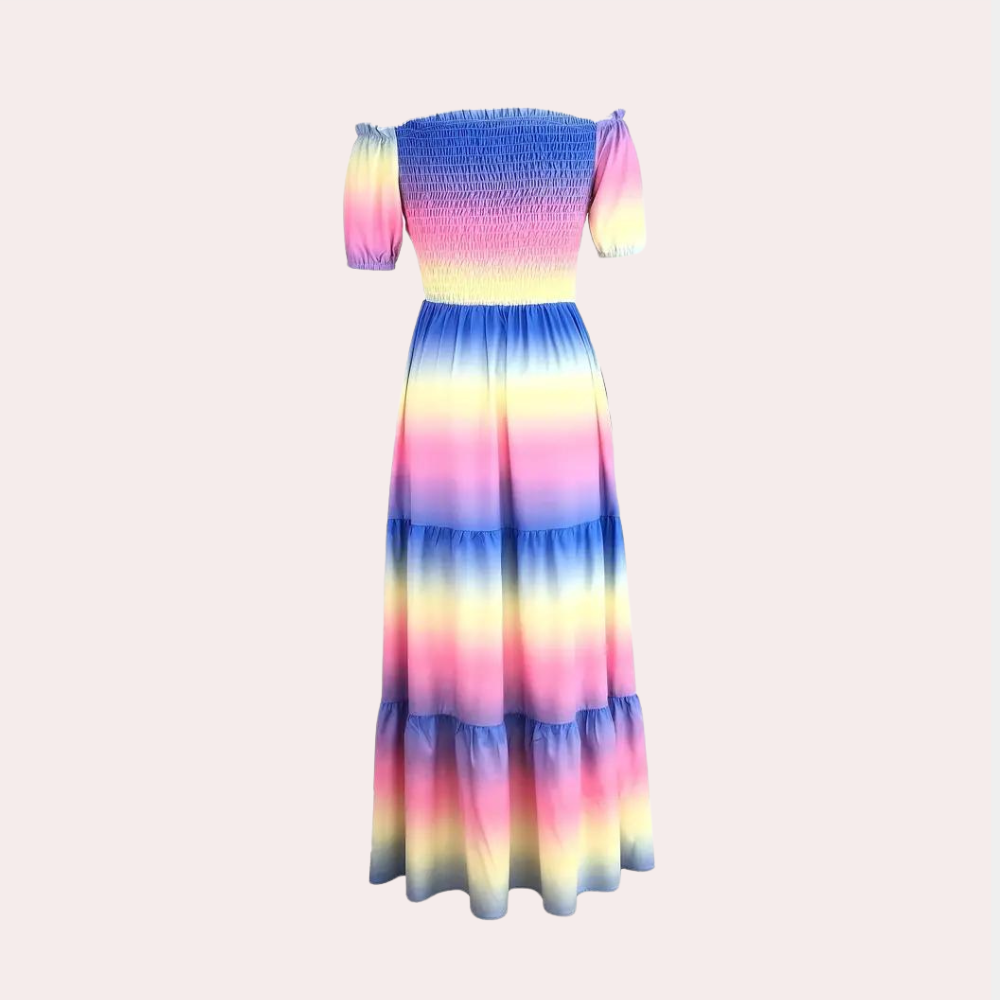 Schulterfreies, mehrlagiges Sommerkleid – Noémie